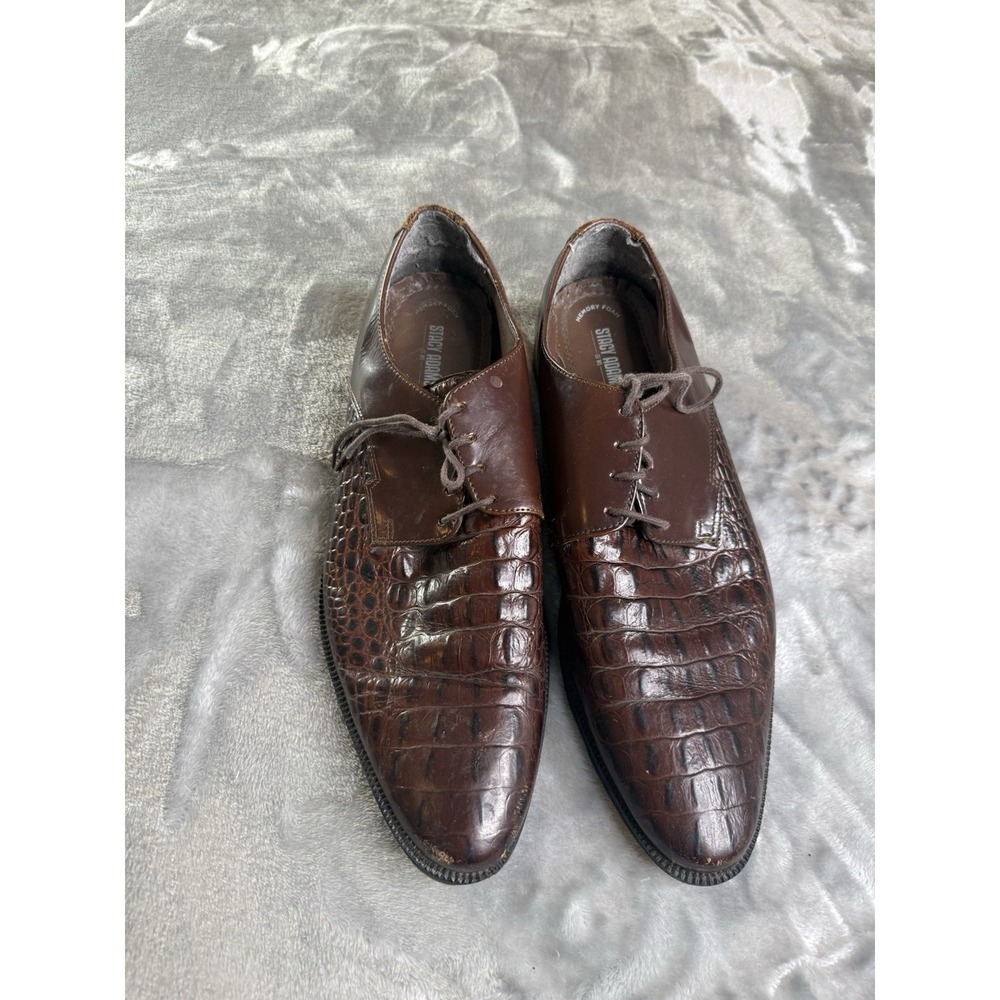 Stacy Adams Mens Brown Leather Crocodile Oxford Merrick Shoe Size 13 M